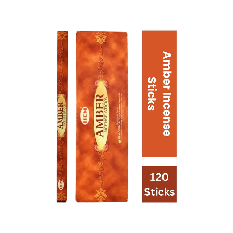 Hem Incense Sticks - Amber (6 x 20g) -120 Sticks