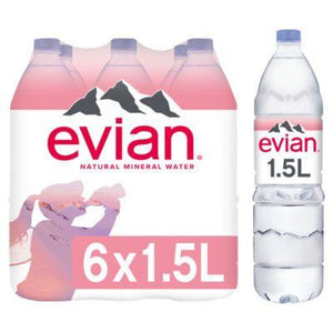 Evian Still Natural Mineral Water 6 x 1.5L