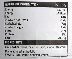 Marriage’s Millers Very Strong 100% Canadian White Bread Flour – 1.5kg | High-Protein Bread Flour | Perfect for Bread, Rolls & Pizza Dough
