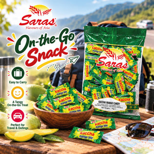 Saras Parle Kaccha Mango Bite Candy 75g | Raw Mango Flavoured Candy