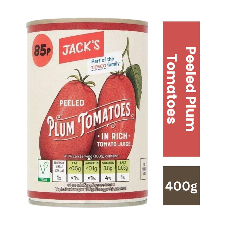 Jack's Peeled Plum Tomatoes in Rich Tomato Juice 400g