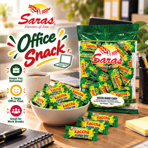 Saras Parle Kaccha Mango Bite Candy 75g | Raw Mango Flavoured Candy