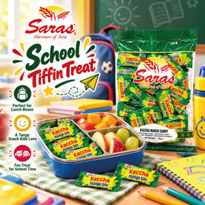 Saras Parle Kaccha Mango Bite Candy 75g | Raw Mango Flavoured Candy