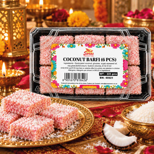 Saras Coconut Barfi 225g | Traditional Indian Coconut Sweet | Mithai