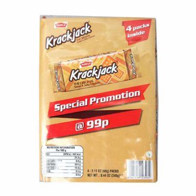 Parle Krack Jack Biscuits - The Original Sweet & Salty Crackers - 4 Packs