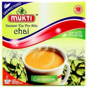 Mukti Instant Tea Pre-Mix Chai Cardamom (Elachi) Unsweetened - 140g(10 Sachets)