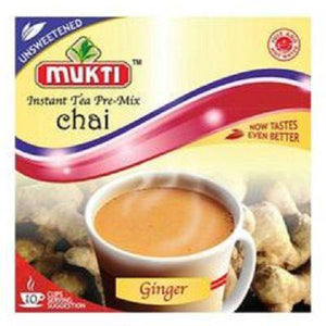 Mukti Instant Tea Pre-Mix Chai Ginger Unsweetened - 140g(10 Sachets)