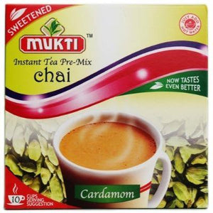 Mukti Instant Tea Pre-Mix Chai Cardamom (Elachi) Sweetened- 220g (10 Sachets)