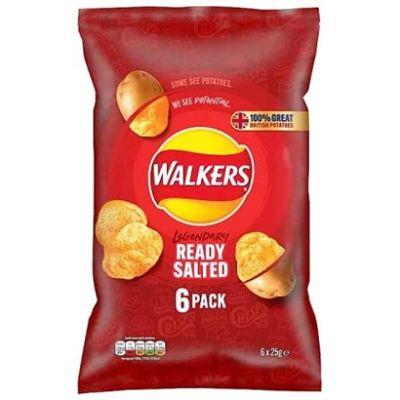 Walkers Ready Salted Multipack Crisps 6x25g